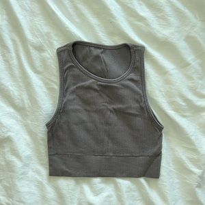 Skims Ribbed High Neck Crop Top